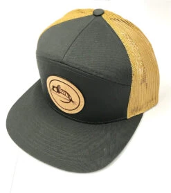 7 Panel Trucker Logo Hat - Gray & Yellow