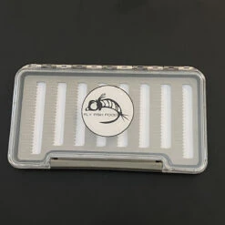 FLY FISH FOOD LOGO FLY BOX, CLEAR SINGLE SIDED - WITH DRY FLY FOAM