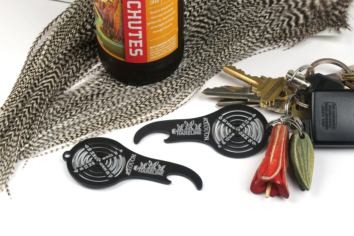 Hareline Bottle Opener & Hackle Gauge Key 1 Hareline Bottle Opener & Hackle Gauge Key