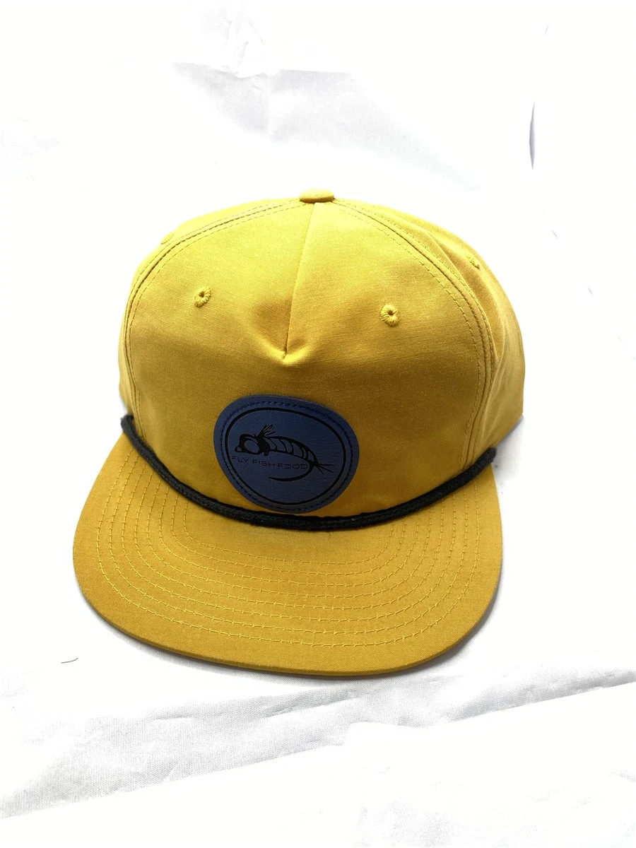 Fly Fish Food Pinch Front Relaxed Logo Hat - Gold 1 Fly Fish Food Pinch Front Relaxed Logo Hat - Gold