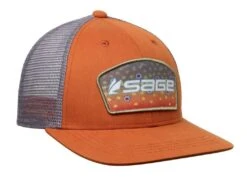 Sage Patch Trucker Hat -Fly Fishing Sale Store Patch Orange