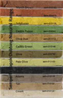 Semperfli Kapok Dry Fly Dubbing Dispensers -Fly Fishing Sale Store SemperFliKapokDubbingNaturalRange