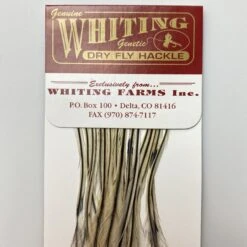 Whiting 100 Pack Dry Fly Hackle - Silver Badger - 12