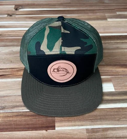 Fly Fish Food Logo Hat 7-Panel - Black/Camo/Loden 1 Fly Fish Food Logo Hat 7-Panel - Black/Camo/Loden